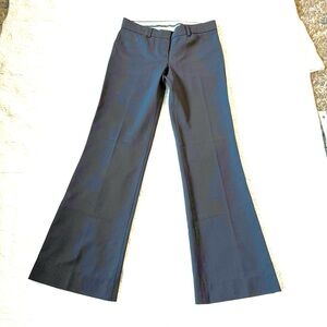 Theory Black Flare Wool Trousers Pants Sz 2